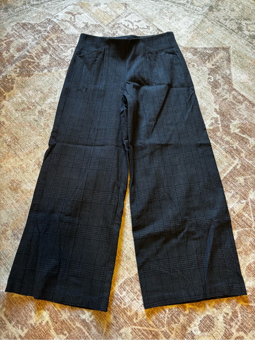 Women’s Old Navy Navy blue Wide-Leg Plaid Dress Pants